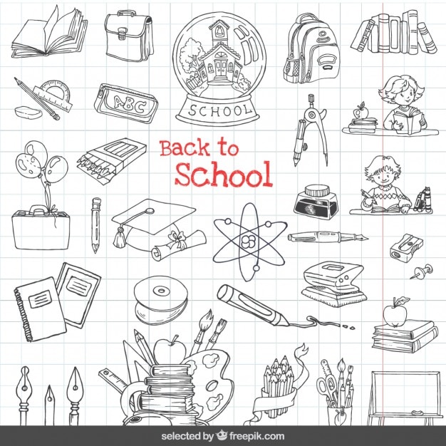 Gratis Vector terug naar school pictogrammen instellen