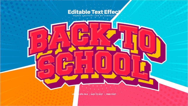 Gratis vector terug naar school teksteffect