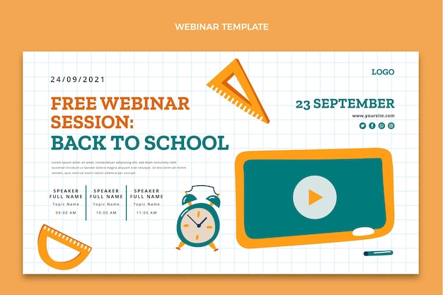 Gratis vector terug naar school webinar-sjabloon