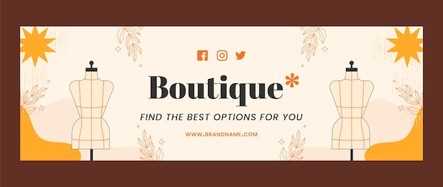 Gratis vector textuur boutique twitter header-sjabloon