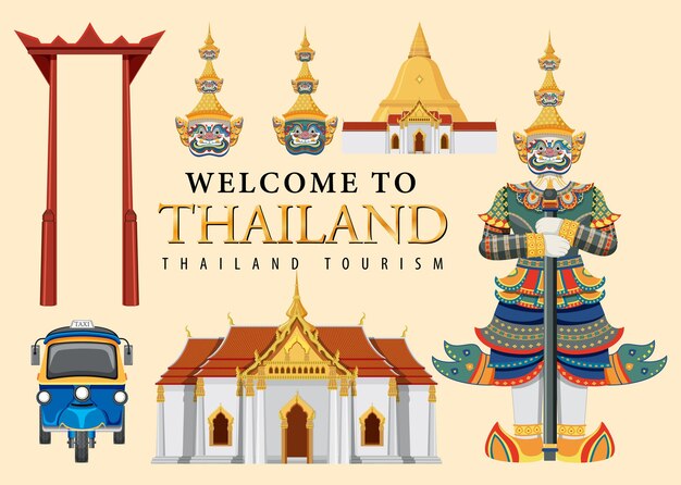 Thailand iconische toeristische attractie achtergrond