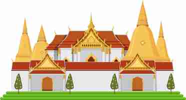 Gratis vector thailand iconische toeristische attractie achtergrond