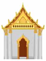 Gratis vector thais tempelontwerp op witte achtergrond
