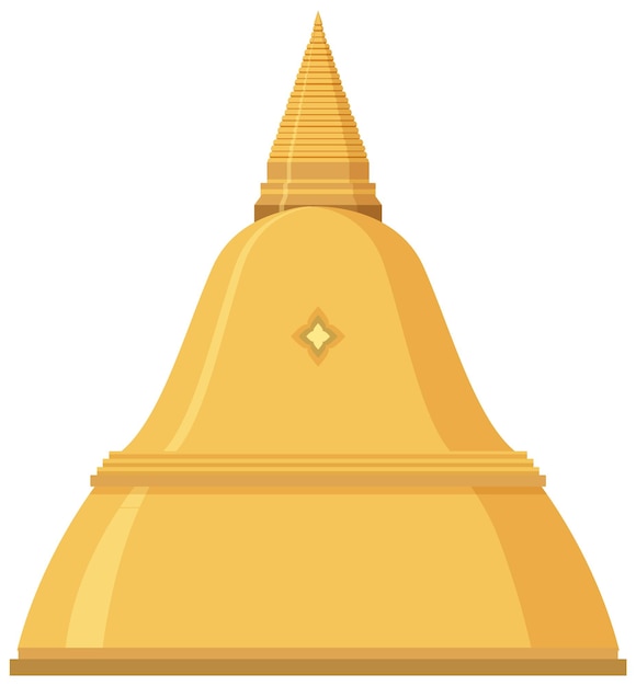 Gratis vector thaise pagode in gouden kleur