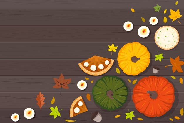 Gratis vector thanksgiving achtergrond in plat ontwerp