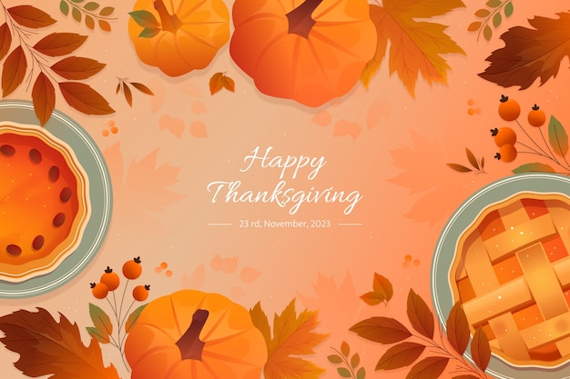 Gratis vector thanksgiving-achtergrond met kleurovergang