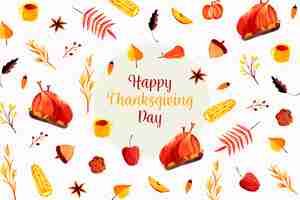 Gratis vector thanksgiving concept in aquarel