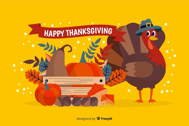 Thanksgiving concept met platte ontwerp achtergrond