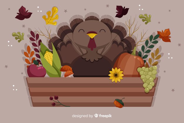 Thanksgiving concept met platte ontwerp achtergrond