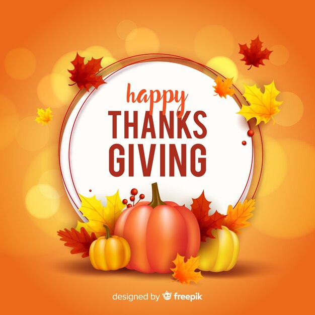 Thanksgiving concept met realistische achtergrond