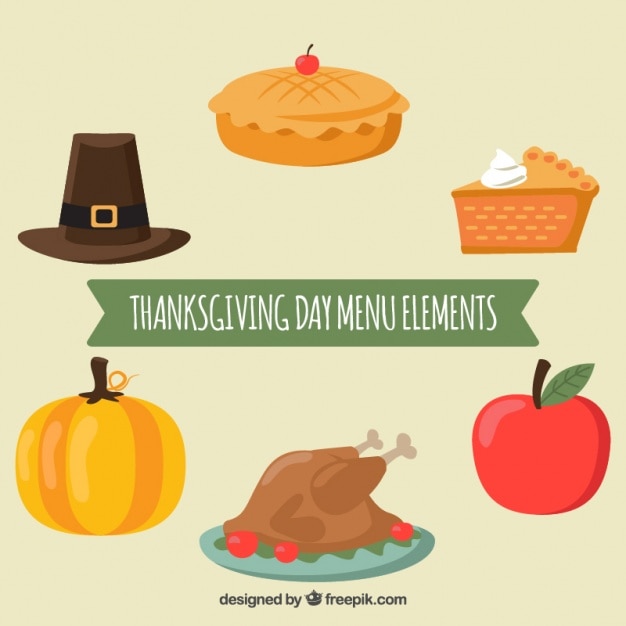 Gratis vector thanksgiving day menuelementen