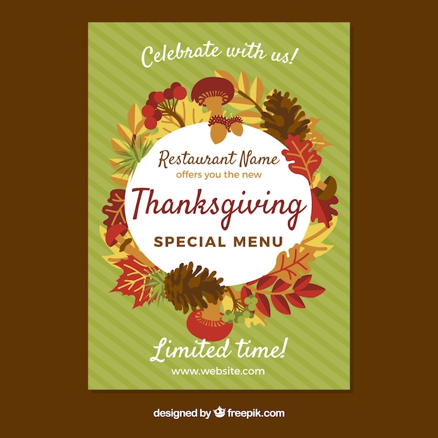 Gratis vector thanksgiving menu poster