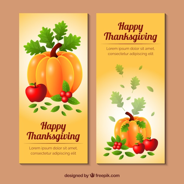 Thanksgiving pompoenen retro banners