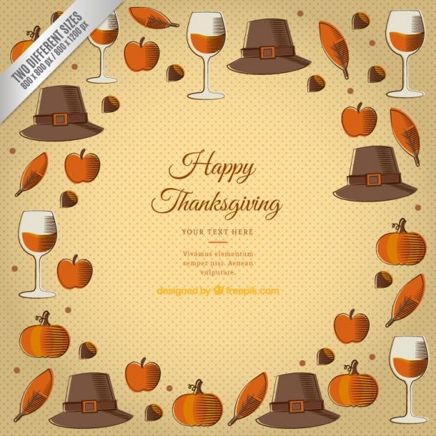 Gratis vector thanksgiving template achtergrond