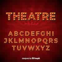 Gratis vector theater gloeilamp alfabet