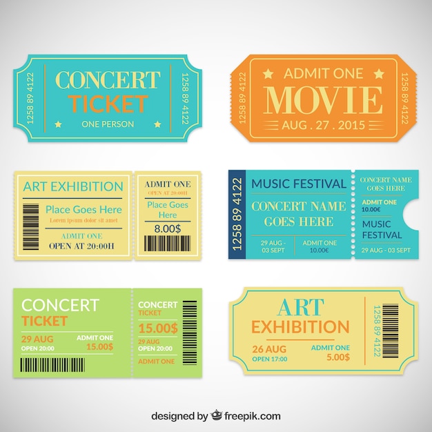 Gratis vector theater ticket collectie