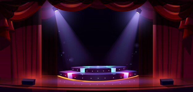 Theaterpodium of concertzaal met rond podium