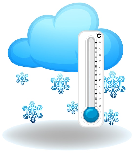 Thermometer in het winterseizoen