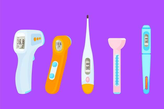 Thermometertypes in plat ontwerp