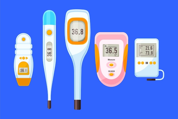 Thermometertypes in plat ontwerp