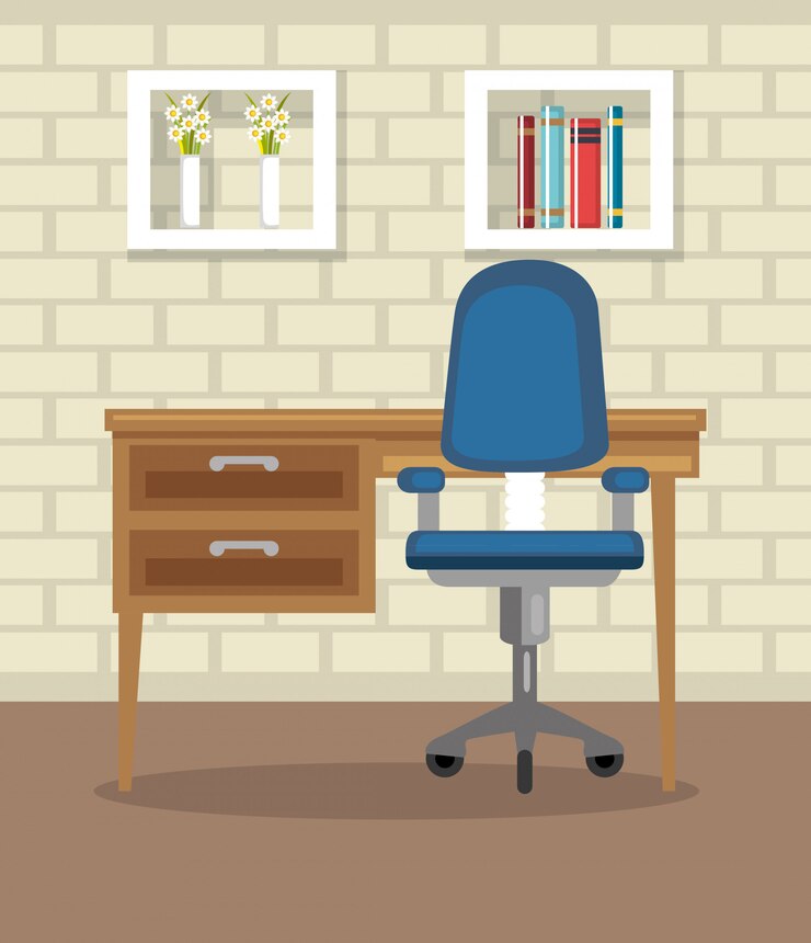 Gratis Vector thuiskantoor plaats huis