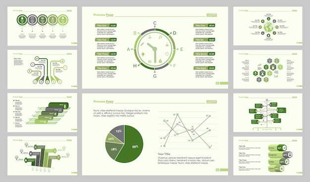 Gratis vector tien logistiek slide templates set