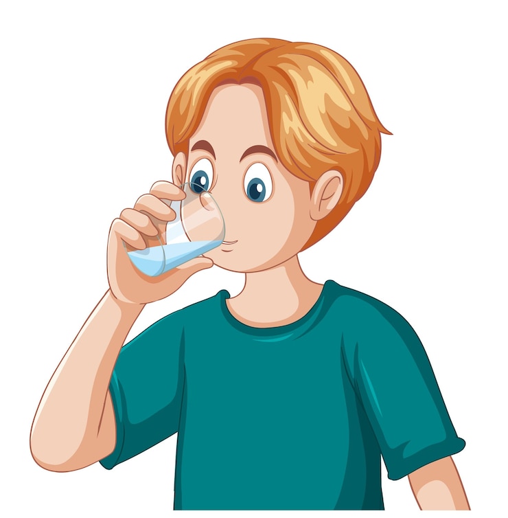 Gratis Vector tiener drinkwater uit glas