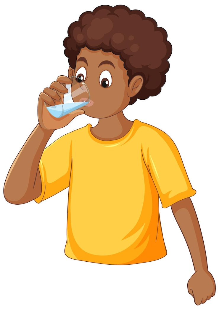 Gratis Vector tiener drinkwater