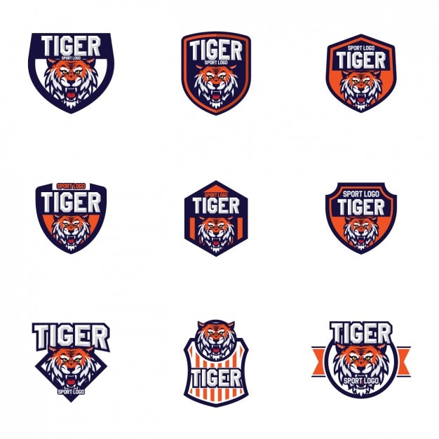 Gratis vector tigers logo templates ontwerp