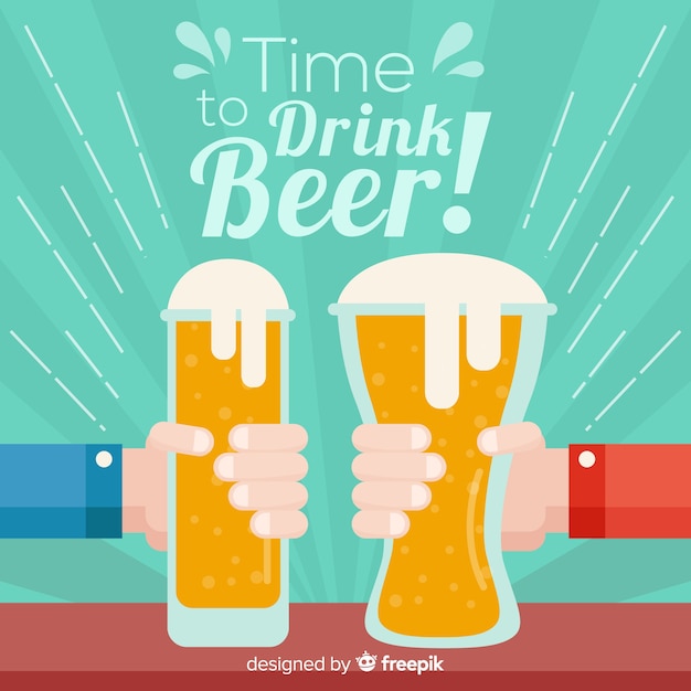 Gratis vector tijd om bier te drinken