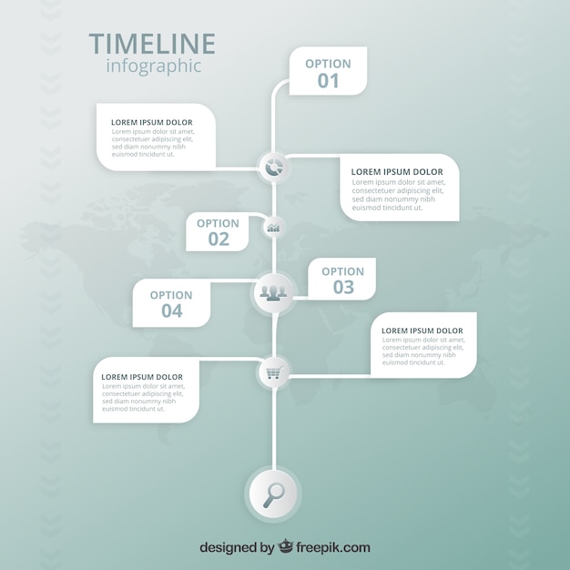 Tijdlijn infographic in plantaardige stijl