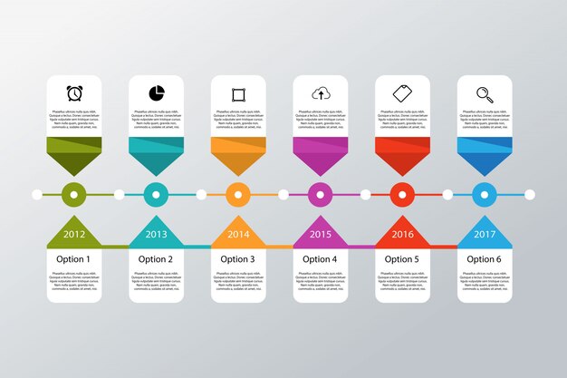 tijdlijn infographic sjabloon