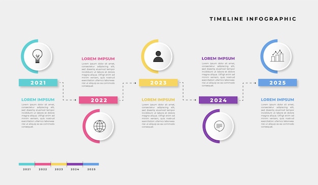 Tijdlijn infographic sjabloon