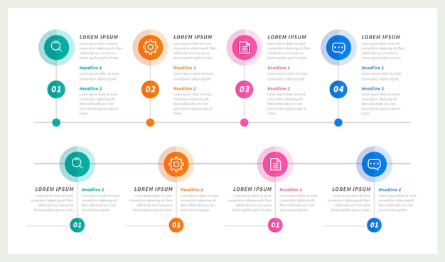 Tijdlijn infographic sjabloon