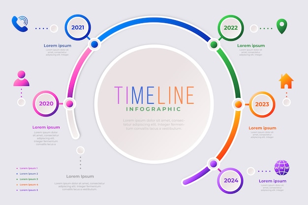 Tijdlijn infographic verzameling sjabloon