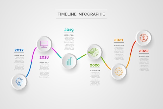 Tijdlijn infographics ontwerp