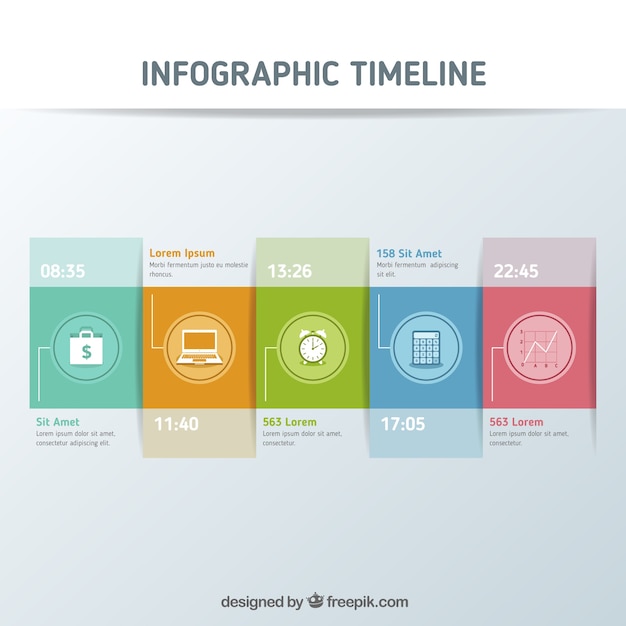 Tijdlijn met infographic elementen