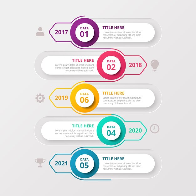 Tijdlijn met infographic sjabloon voor datums