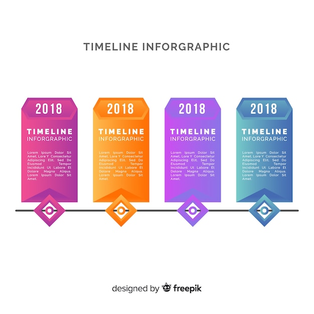 Tijdlijn set infographic sjabloon