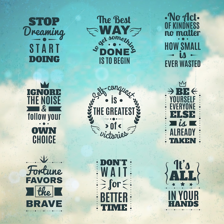 Gratis Vector tijdloze motivatiecitaten gezet