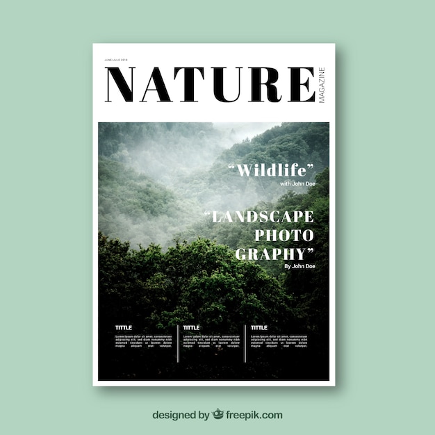 Gratis vector tijdschrift met de natuur concept