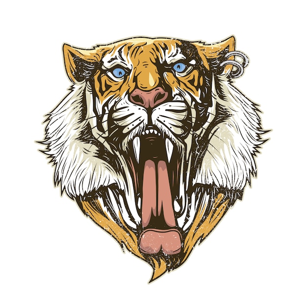 Gratis vector tijger hoofd achtergrond