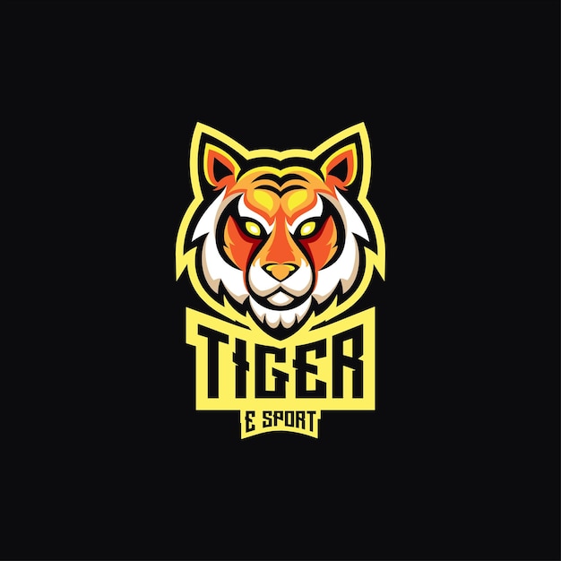 Gratis vector tijger hoofd logo mascotte e sport