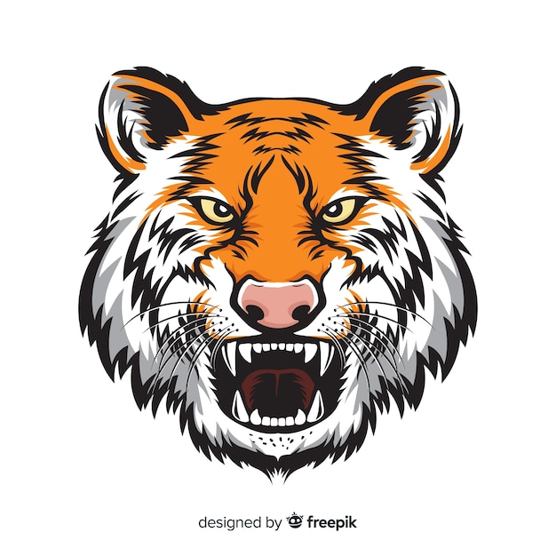 Gratis vector tijger hoofd