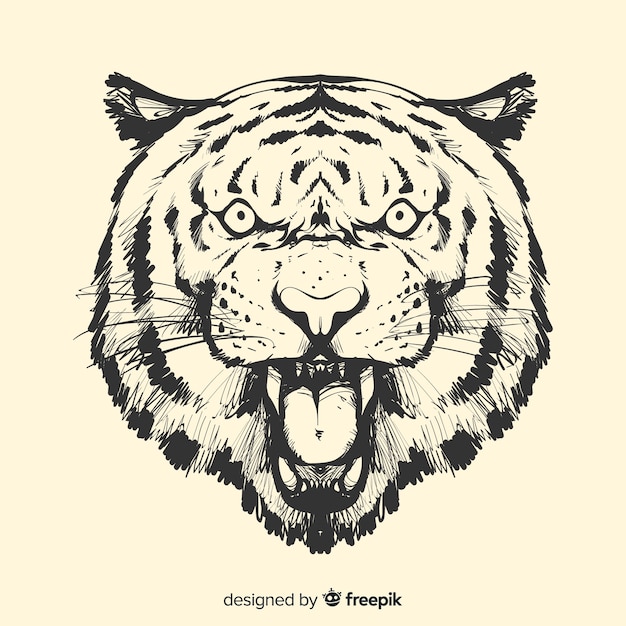 Gratis vector tijger hoofd