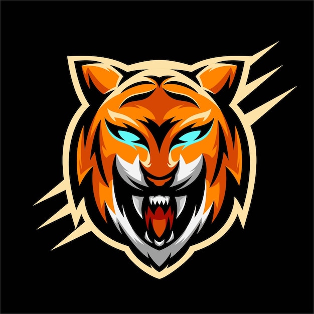 Gratis vector tijger mascotte gaming logo vector ontwerp