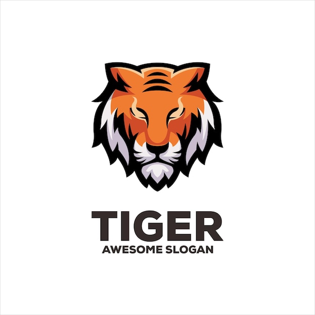 Tijger mascotte illustratie logo ontwerp