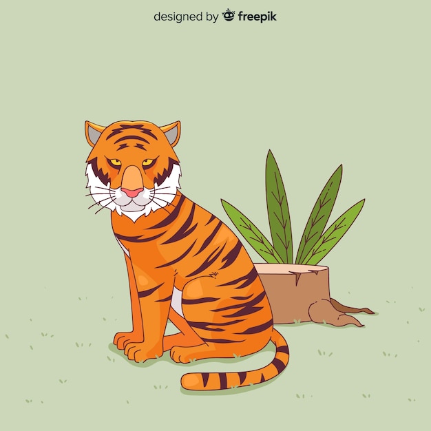 Gratis vector tijger verstand plant achtergrond