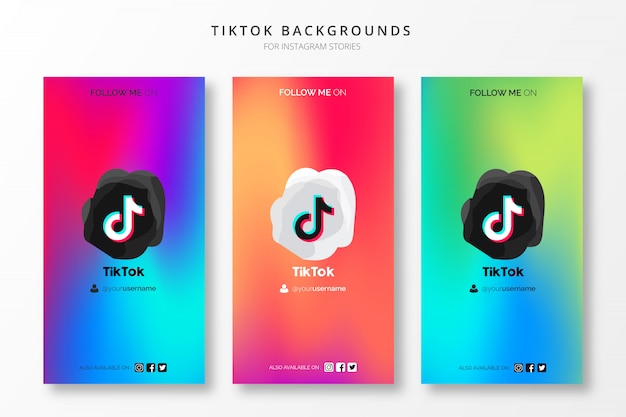 Gratis vector tik tok insta verhalenverzameling