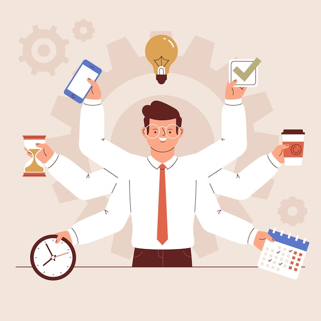 Gratis vector time management concept geïllustreerd